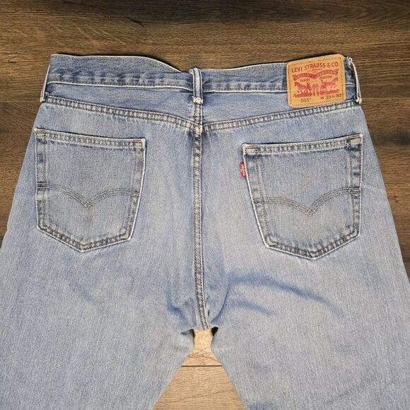 LEVIS 505 35x32 trashed distressed faded denim - Picture 8 of 16